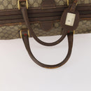 GUCCI GG Supreme Web Sherry Line Boston Bag PVC Beige Red Auth 180195-7