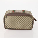 GUCCI GG Supreme Web Sherry Line Boston Bag PVC Beige Red Auth 180195-9