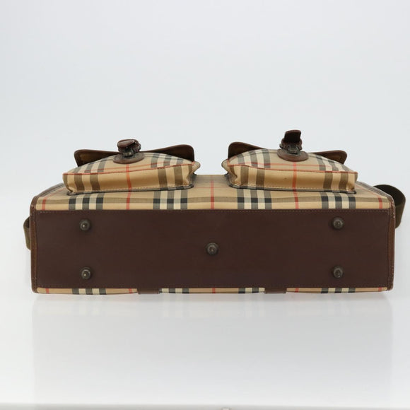Burberrys Nova Check Business Bag Canvas 2way Beige Auth 180196