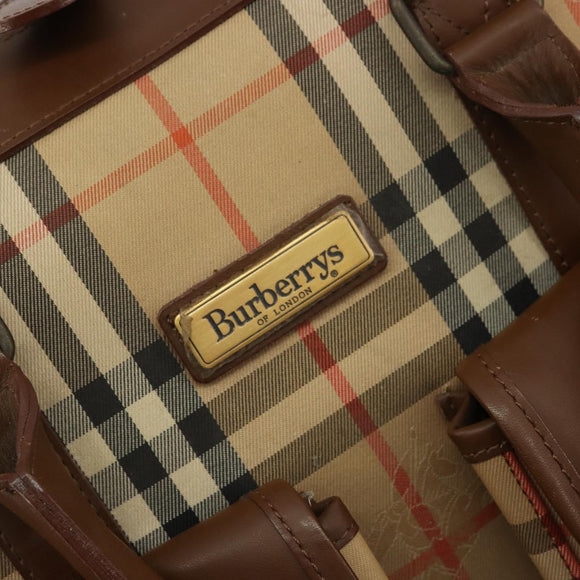 Burberrys Nova Check Business Bag Canvas 2way Beige Auth 180196