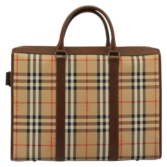 Burberrys Nova Check Business Bag Canvas 2way Beige Auth 180196