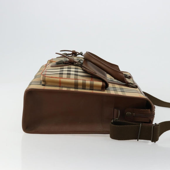 Burberrys Nova Check Business Bag Canvas 2way Beige Auth 180196