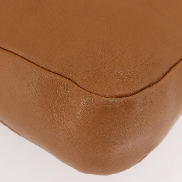 Chloe Shoulder Bag Leather Brown Gold Auth 180199