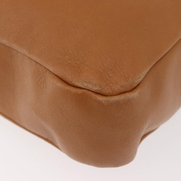 Chloe Shoulder Bag Leather Brown Gold Auth 180199