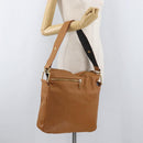 Chloe Shoulder Bag Leather Brown Gold Auth 180199-21