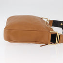 Chloe Shoulder Bag Leather Brown Gold Auth 180199-3