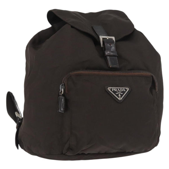 PRADA Rucksack Nylon Braun Silber Original 180200