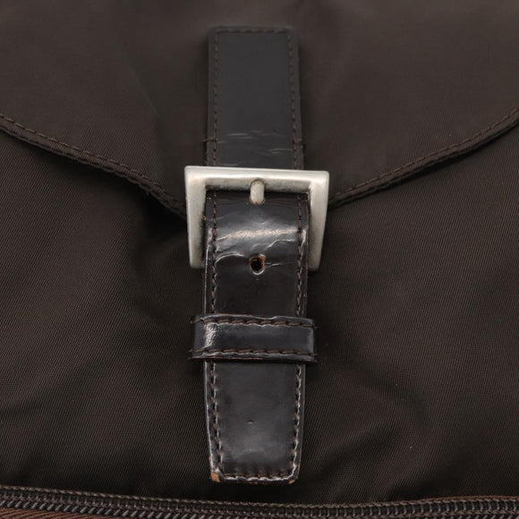 PRADA Rucksack Nylon Braun Silber Original 180200