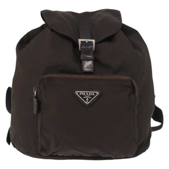 PRADA Rucksack Nylon Braun Silber Original 180200
