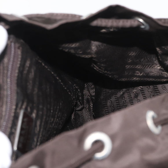 PRADA Rucksack Nylon Braun Silber Original 180200