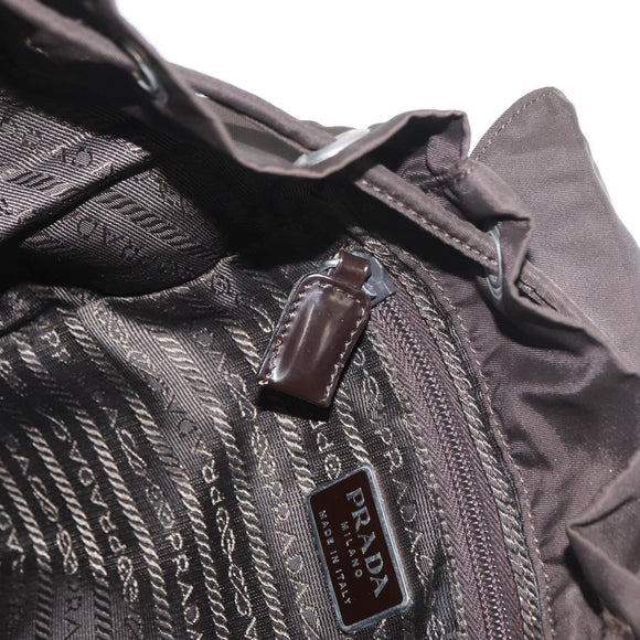 PRADA Rucksack Nylon Braun Silber Original 180200