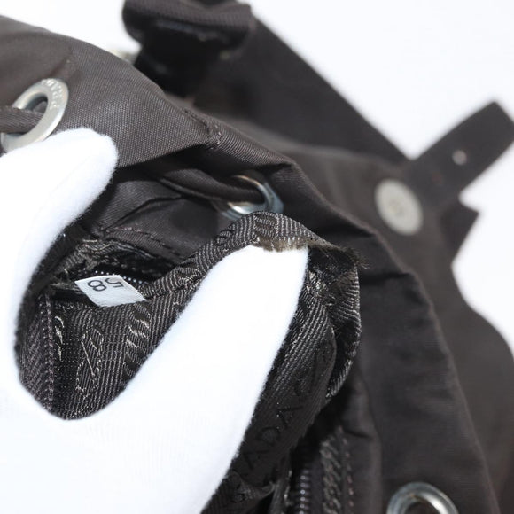 PRADA Rucksack Nylon Braun Silber Original 180200