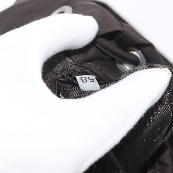 PRADA Rucksack Nylon Braun Silber Original 180200