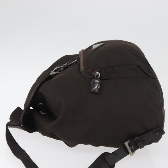 PRADA Rucksack Nylon Braun Silber Original 180200