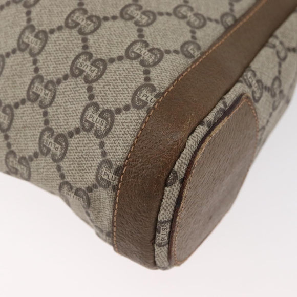 GUCCI GG Plus Supreme Tote Bag PVC Beige Auth 180203