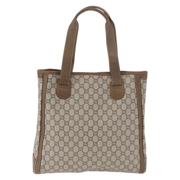 GUCCI GG Plus Supreme Tote Bag PVC Beige Auth 180203