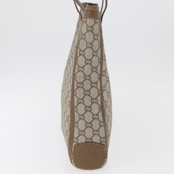 GUCCI GG Plus Supreme Tote Bag PVC Beige Auth 180203