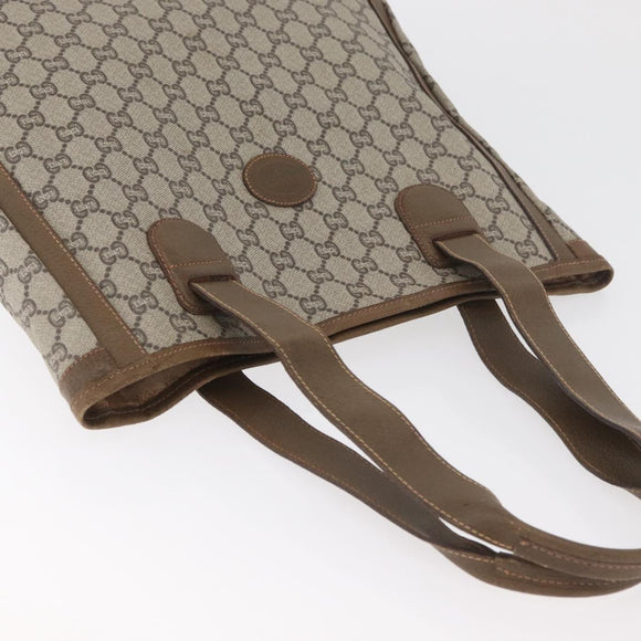 GUCCI GG Plus Supreme Tote Bag PVC Beige Auth 180203