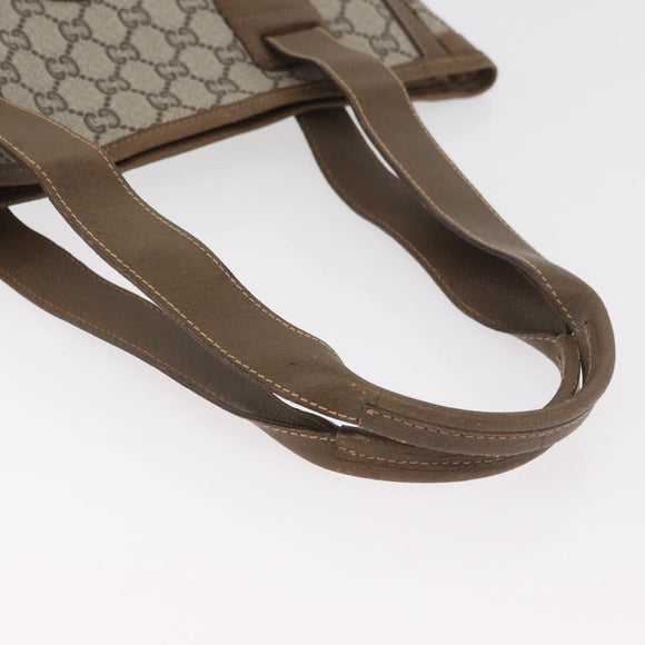GUCCI GG Plus Supreme Tote Bag PVC Beige Auth 180203