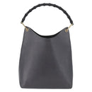 GUCCI Bamboo Shoulder Bag Leather Black Gold Auth 180204-13