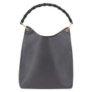 GUCCI Bamboo Shoulder Bag Leather Black Gold Auth 180204-2