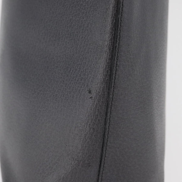 GUCCI Bamboo Shoulder Bag Leather Black Gold Auth 180204
