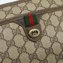 GUCCI GG Supreme Web Sherry Line Bag PVC Beige Gold 89 02 077 Auth 180205-15