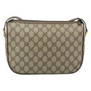 GUCCI GG Supreme Web Sherry Line Bag PVC Beige Gold 89 02 077 Auth 180205-3