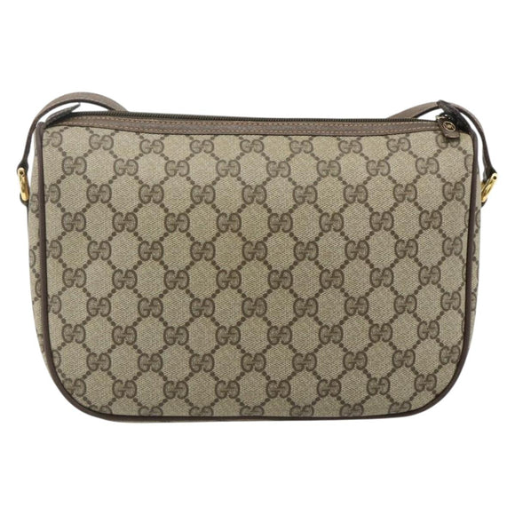 GUCCI GG Supreme Web Sherry Line Bag PVC Beige Gold 89 02 077 Auth 180205