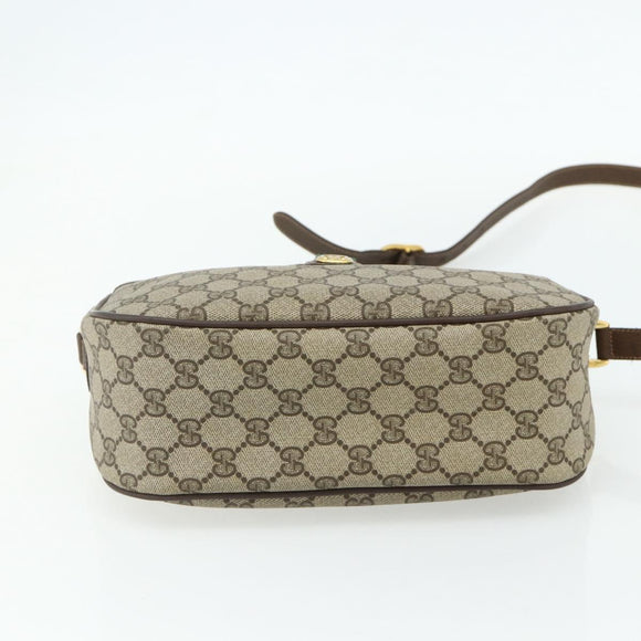 GUCCI GG Supreme Web Sherry Line Bag PVC Beige Gold 89 02 077 Auth 180205