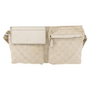 GUCCI GG Canvas Sherry Line Waist bag White Gold 28566 Auth 180206-2
