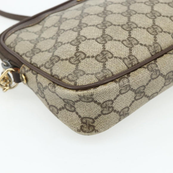 GUCCI GG Supreme Shoulder Bag PVC Beige Gold 97 02 068 Auth 180207