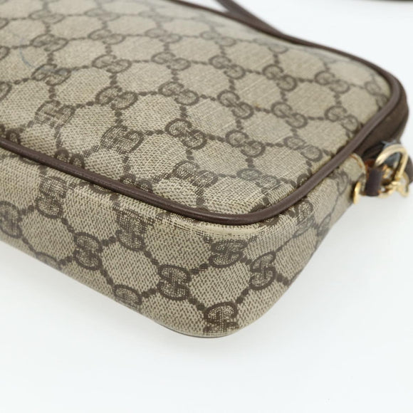 GUCCI GG Supreme Shoulder Bag PVC Beige Gold 97 02 068 Auth 180207