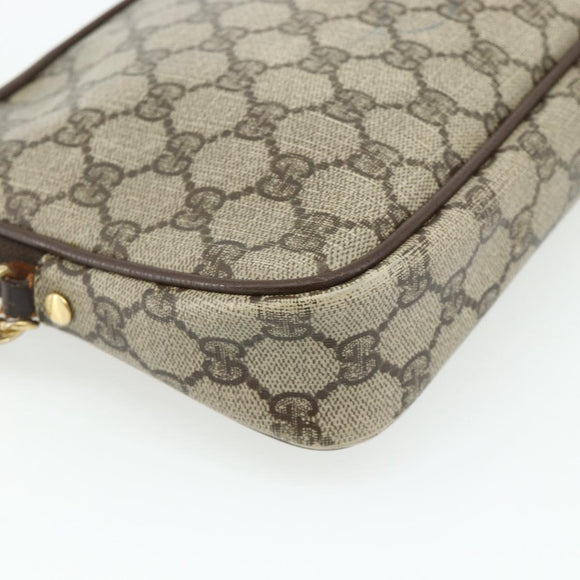 GUCCI GG Supreme Shoulder Bag PVC Beige Gold 97 02 068 Auth 180207