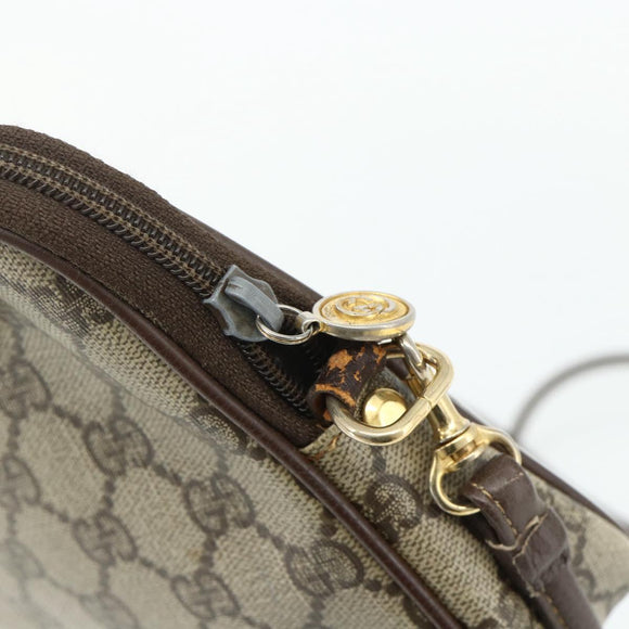 GUCCI GG Supreme Shoulder Bag PVC Beige Gold 97 02 068 Auth 180207