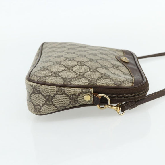 GUCCI GG Supreme Shoulder Bag PVC Beige Gold 97 02 068 Auth 180207