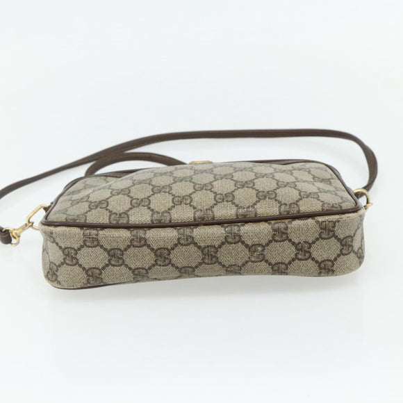 GUCCI GG Supreme Shoulder Bag PVC Beige Gold 97 02 068 Auth 180207