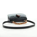 GUCCI Bamboo Hand Bag Leather 2way Black Gold 000 1364 0633 Auth 180208V-10