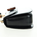 GUCCI Bamboo Hand Bag Leather 2way Black Gold 000 1364 0633 Auth 180208V-4