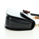 GUCCI Bamboo Hand Bag Leather 2way Black Gold 000 1364 0633 Auth 180208V-5