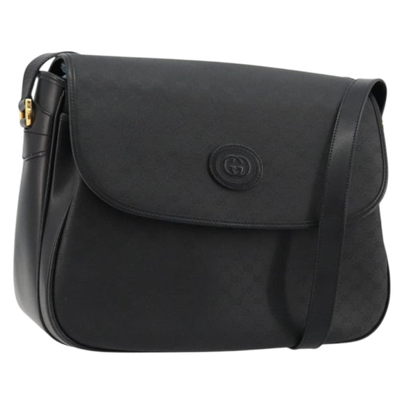 GUCCI Micro GG Supreme Umhängetasche PVC Schwarz Gold 001 256 1044 Auth 180209