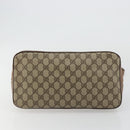 GUCCI GG Supreme Hand Bag PVC 2way Beige Gold Auth 180210-11