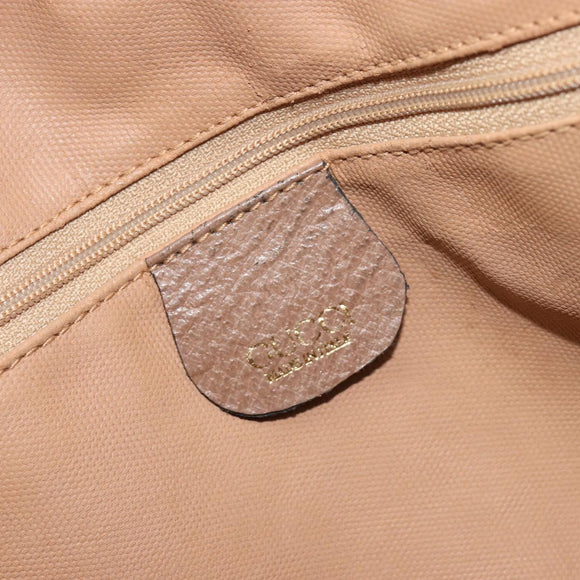 GUCCI GG Supreme Hand Bag PVC 2way Beige Gold Auth 180210