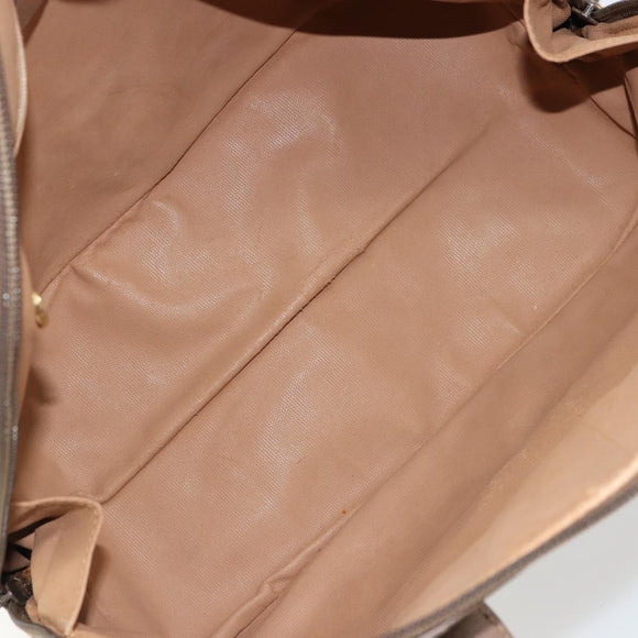GUCCI GG Supreme Hand Bag PVC 2way Beige Gold Auth 180210
