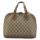 GUCCI GG Supreme Hand Bag PVC 2way Beige Gold Auth 180210-3