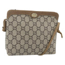 GUCCI GG Plus Supreme Shoulder Bag PVC Beige Gold Auth 180211-1