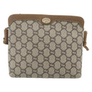GUCCI GG Plus Supreme Shoulder Bag PVC Beige Gold Auth 180211-13