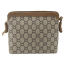 GUCCI GG Plus Supreme Shoulder Bag PVC Beige Gold Auth 180211-2
