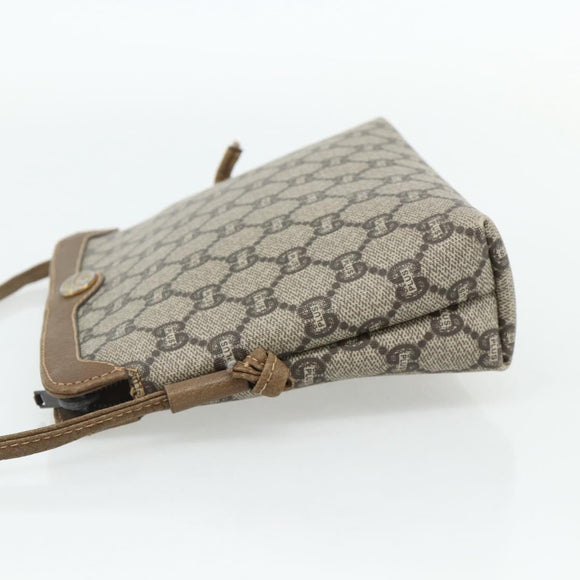 GUCCI GG Plus Supreme Shoulder Bag PVC Beige Gold Auth 180211