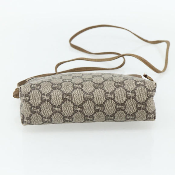 GUCCI GG Plus Supreme Shoulder Bag PVC Beige Gold Auth 180211
